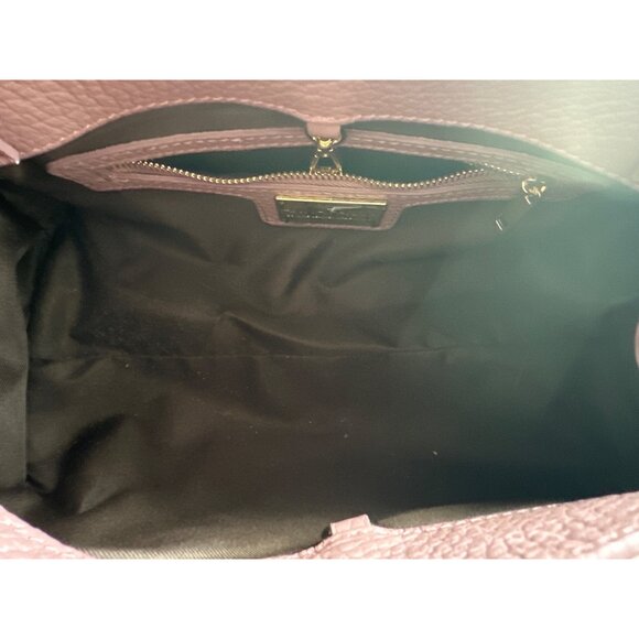 Anna Paola Handbag NEW Mauve Italian Pink Leather Adjustable Strap Gold Hardware - Picture 7 of 7
